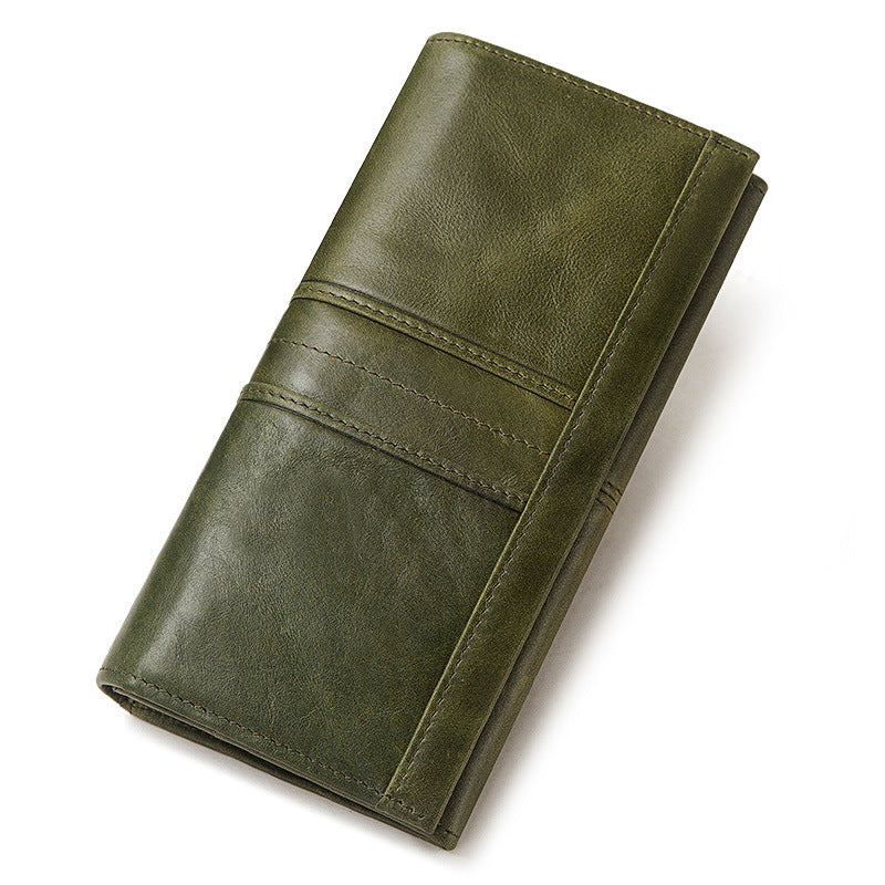 Women's leather long multi-card large capacity clutch