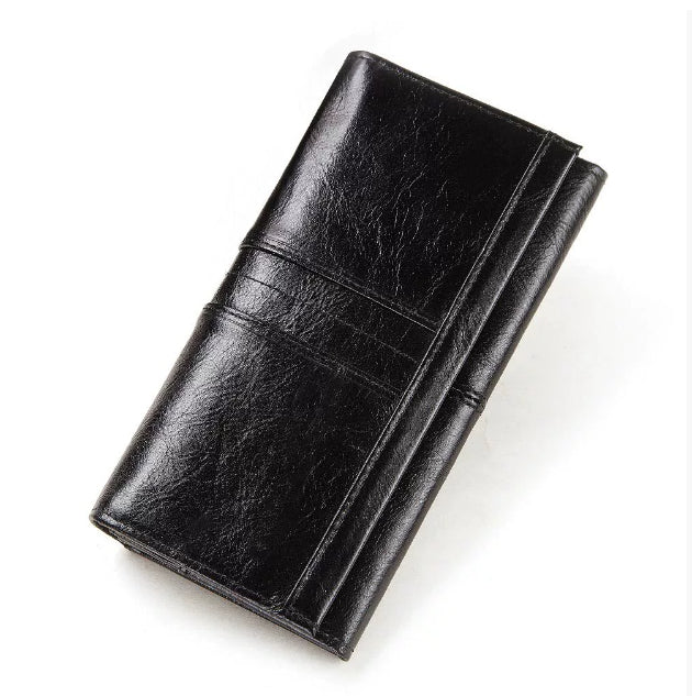 Women's leather long multi-card large capacity clutch